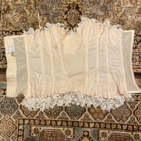 Fine Silk& Lace Bustier Gorgeous! champagne color - Picture 9 of 11